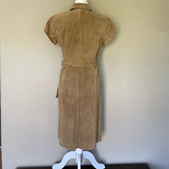 Vintage Banana Republic Suede Leather Button Up Dress - Picture 2 of 6